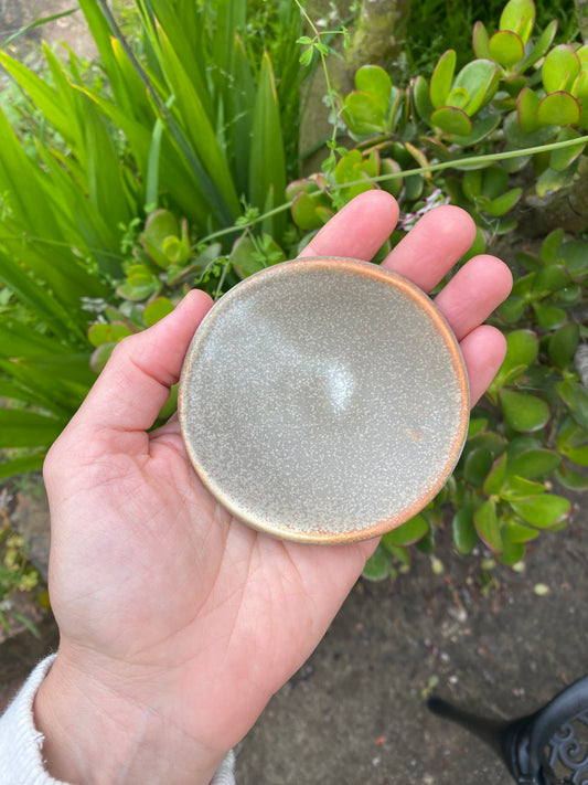 high fired porcelain mini dish - stone gray