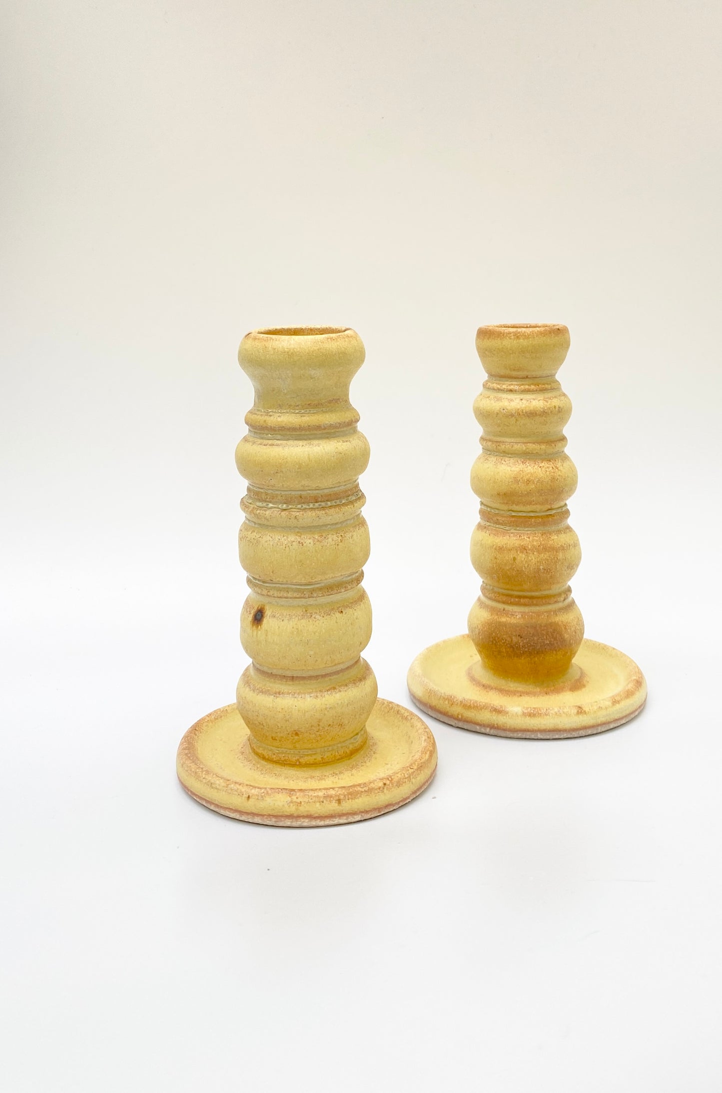 sculpted candlestick holder - toasted squash
