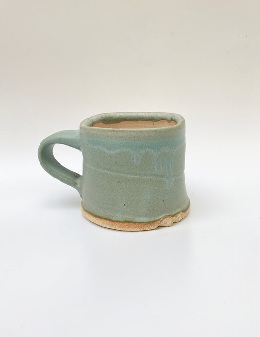 small square stoneware mug - pistachio