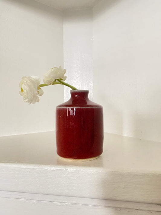 stoneware bud vase - cherry