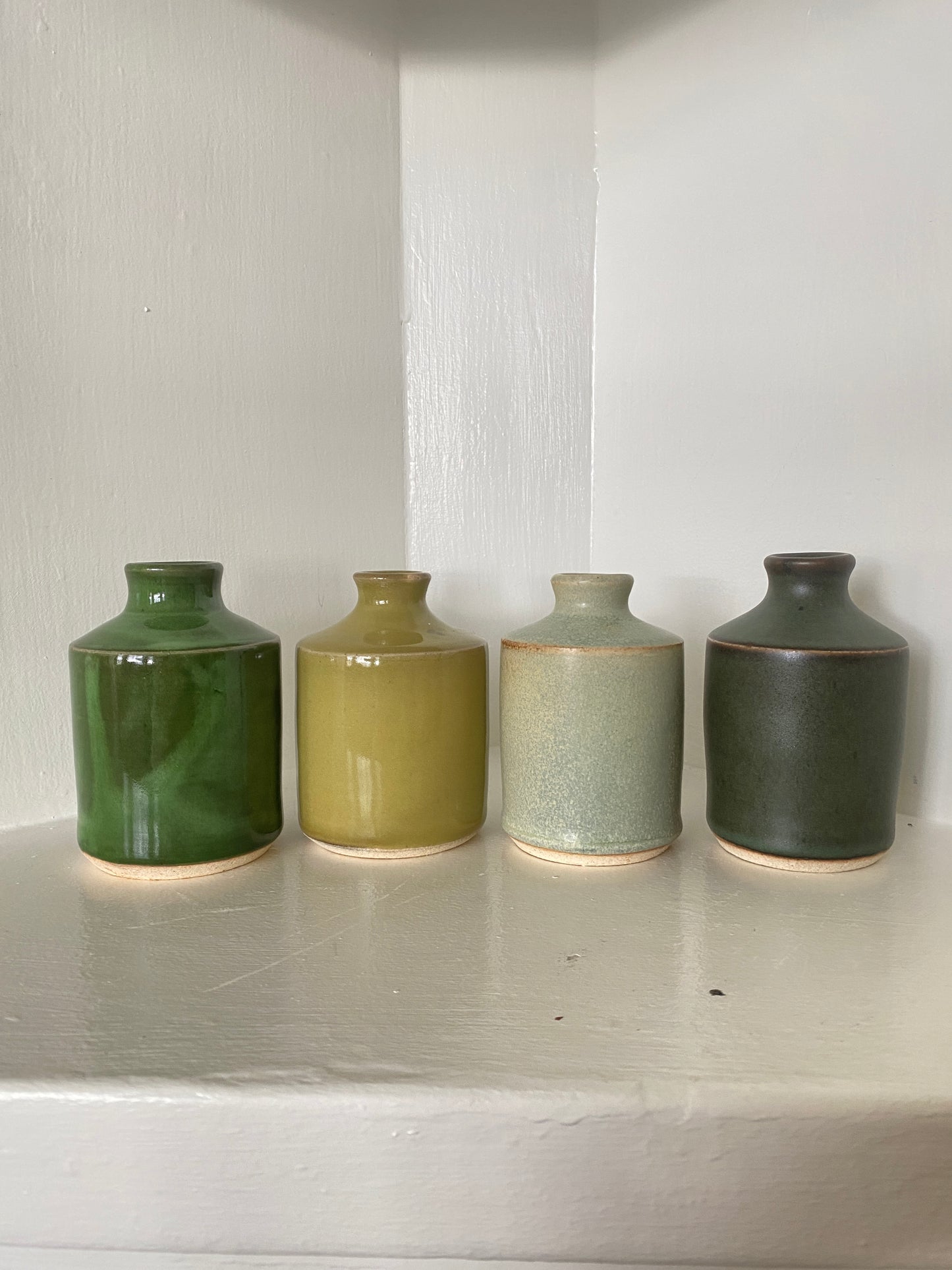 stoneware bud vase - emerald