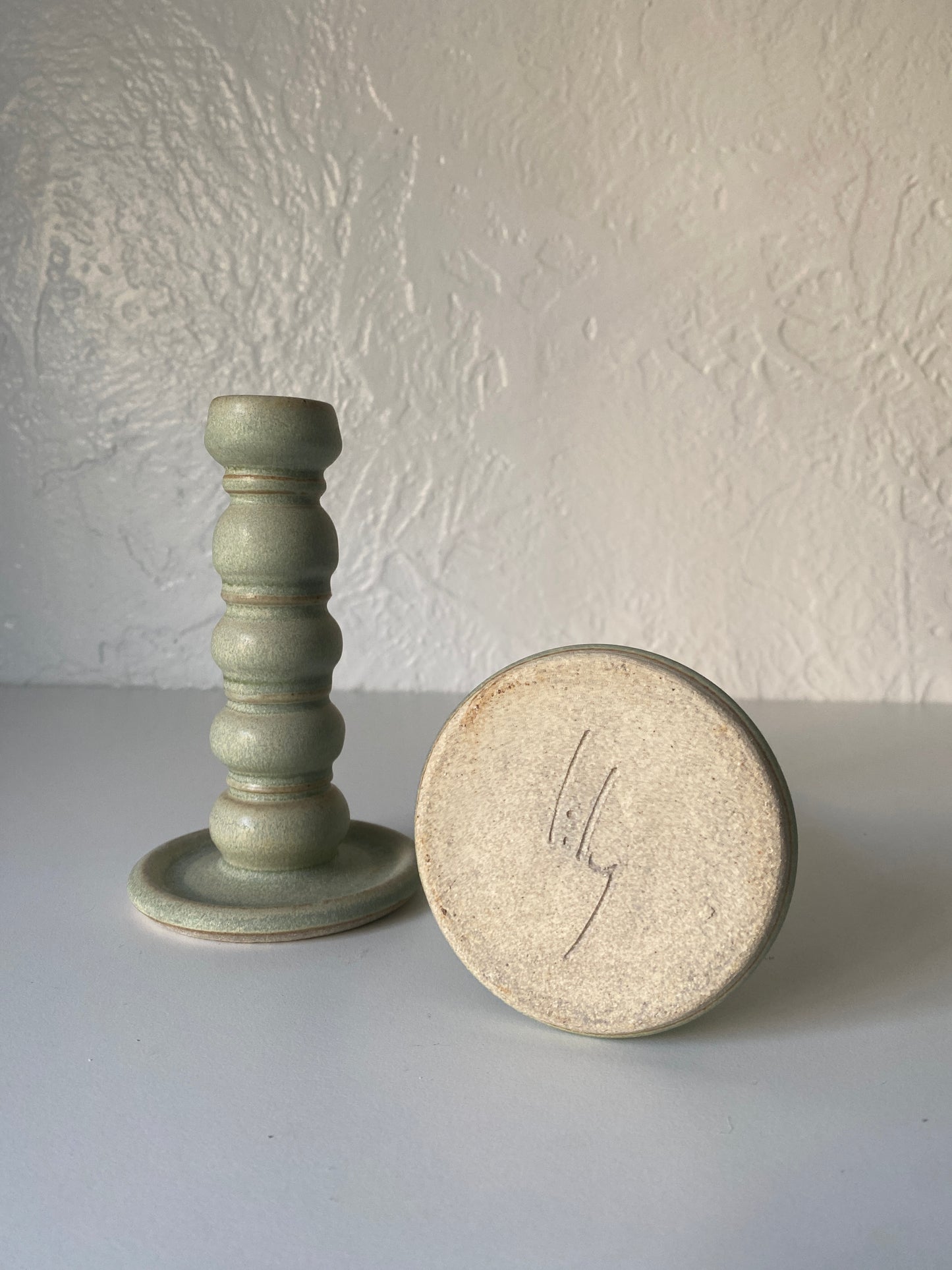 candlestick holder set - moss