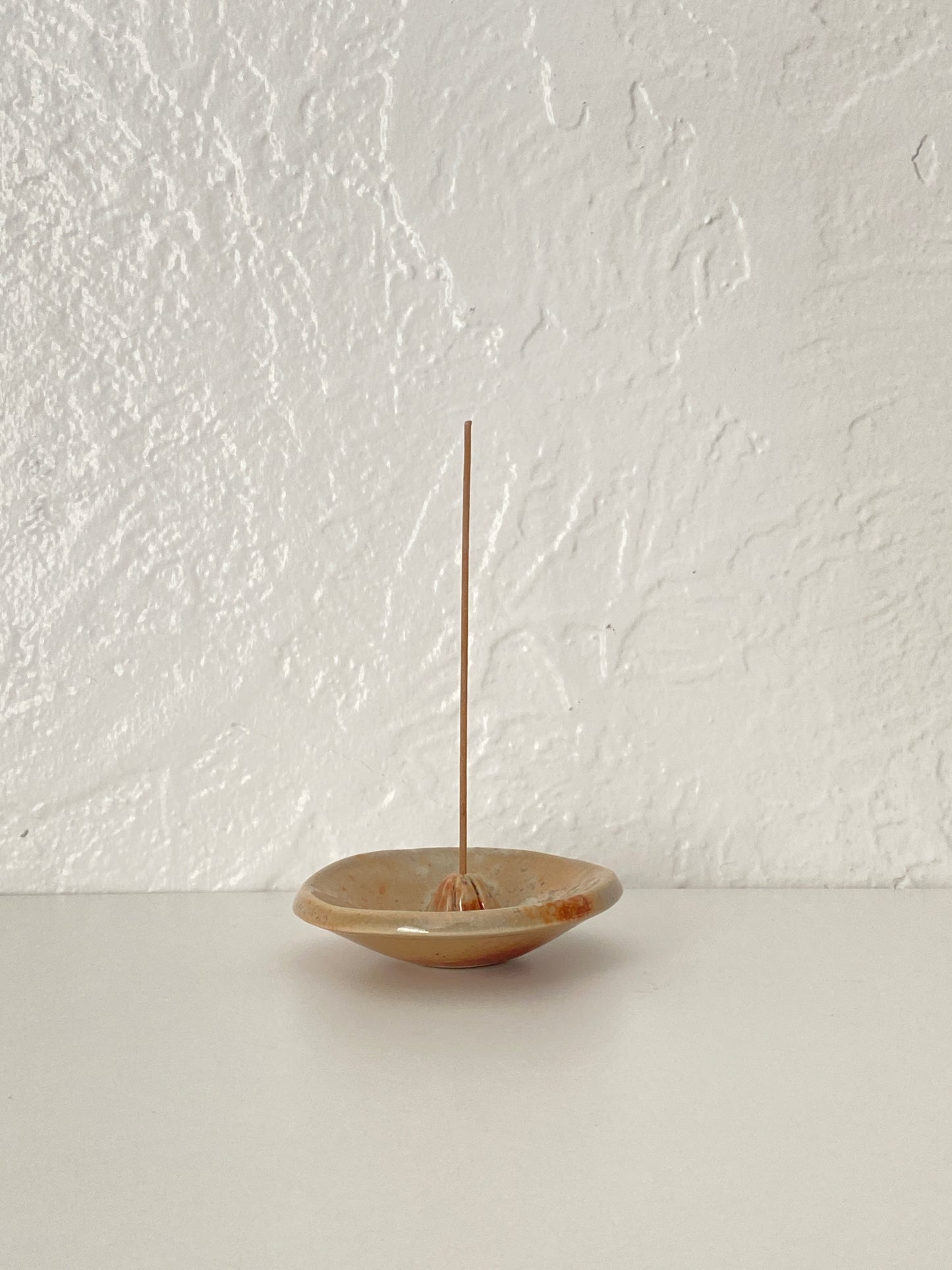 raku fired incense burner - bright copper
