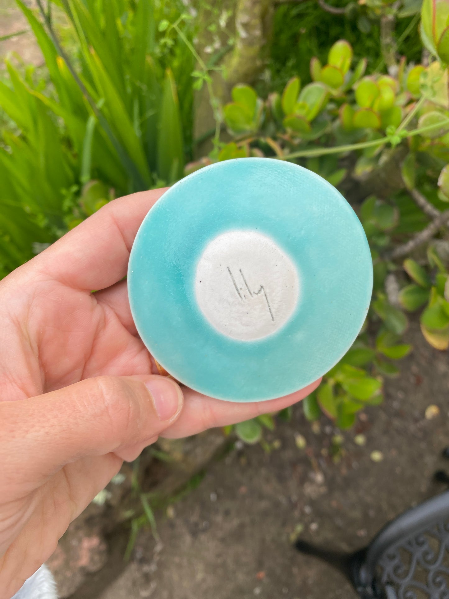 high fired porcelain incense burner - sky blue