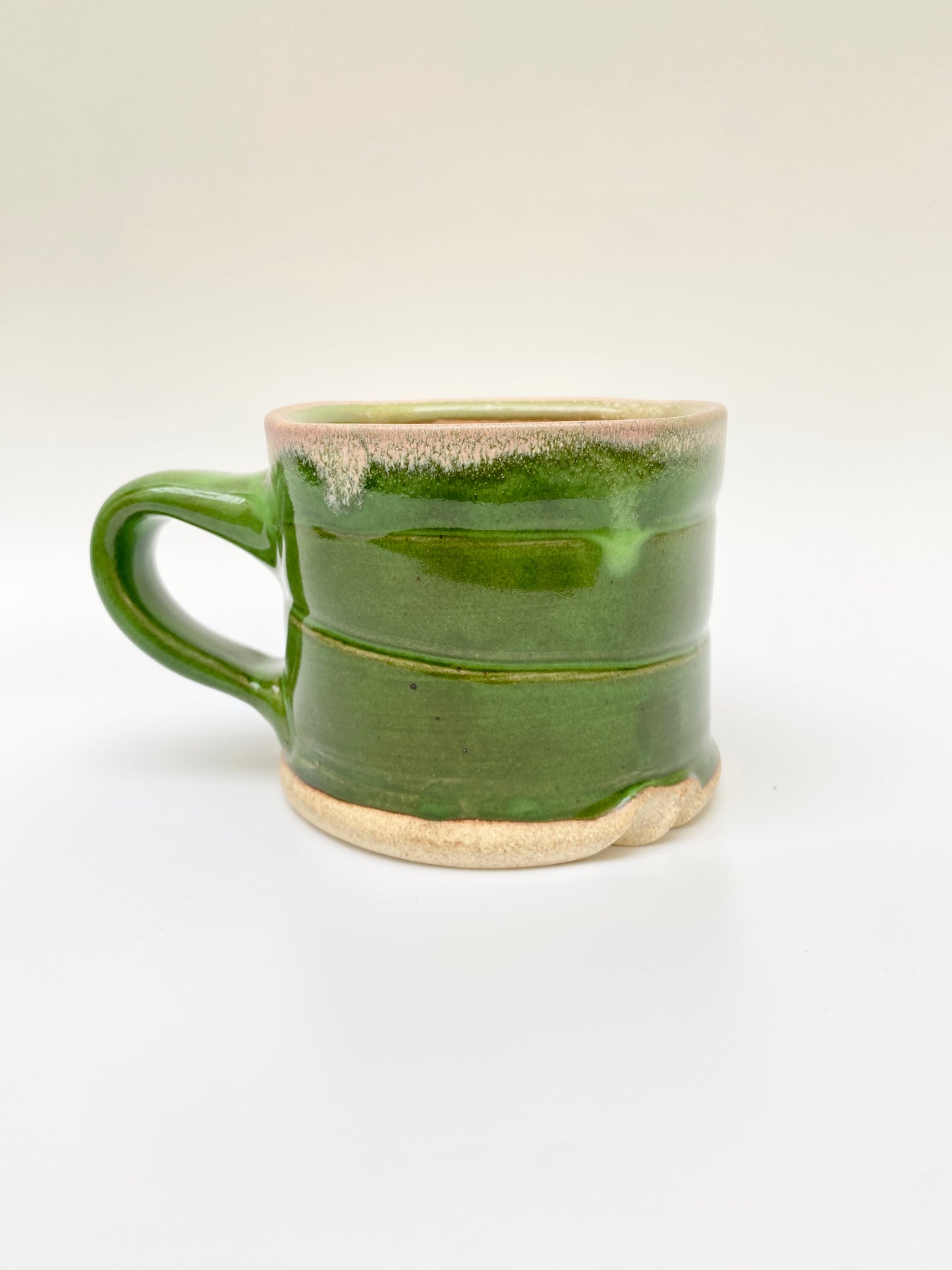 small square stoneware mug - seaweed