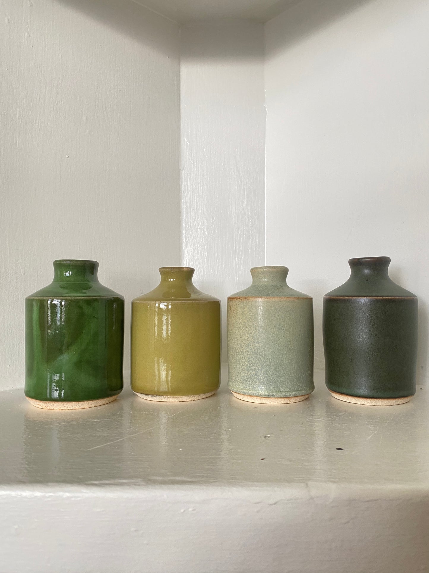 stoneware bud vase - mustard