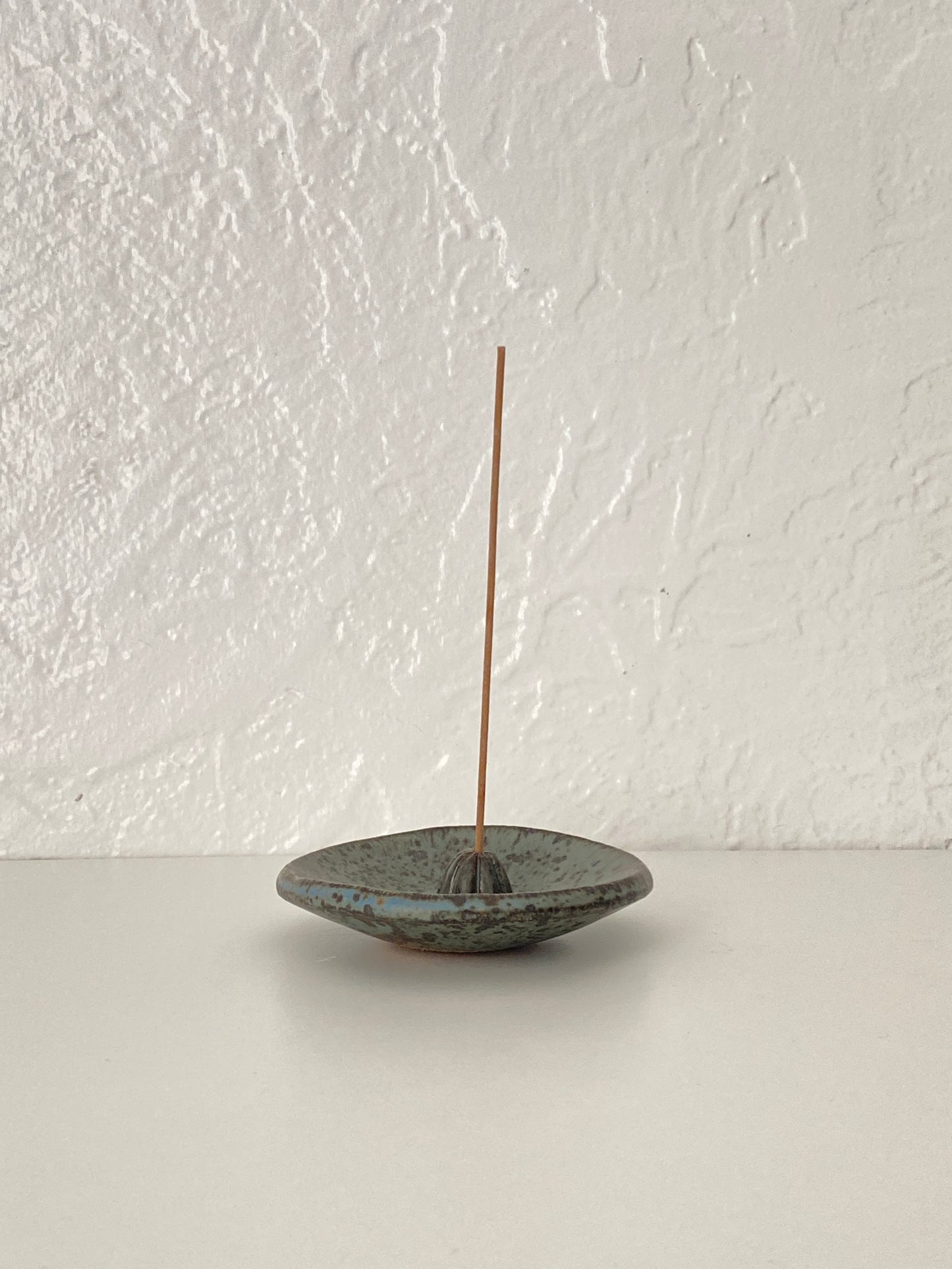 high fired stoneware incense burner - deep ocean