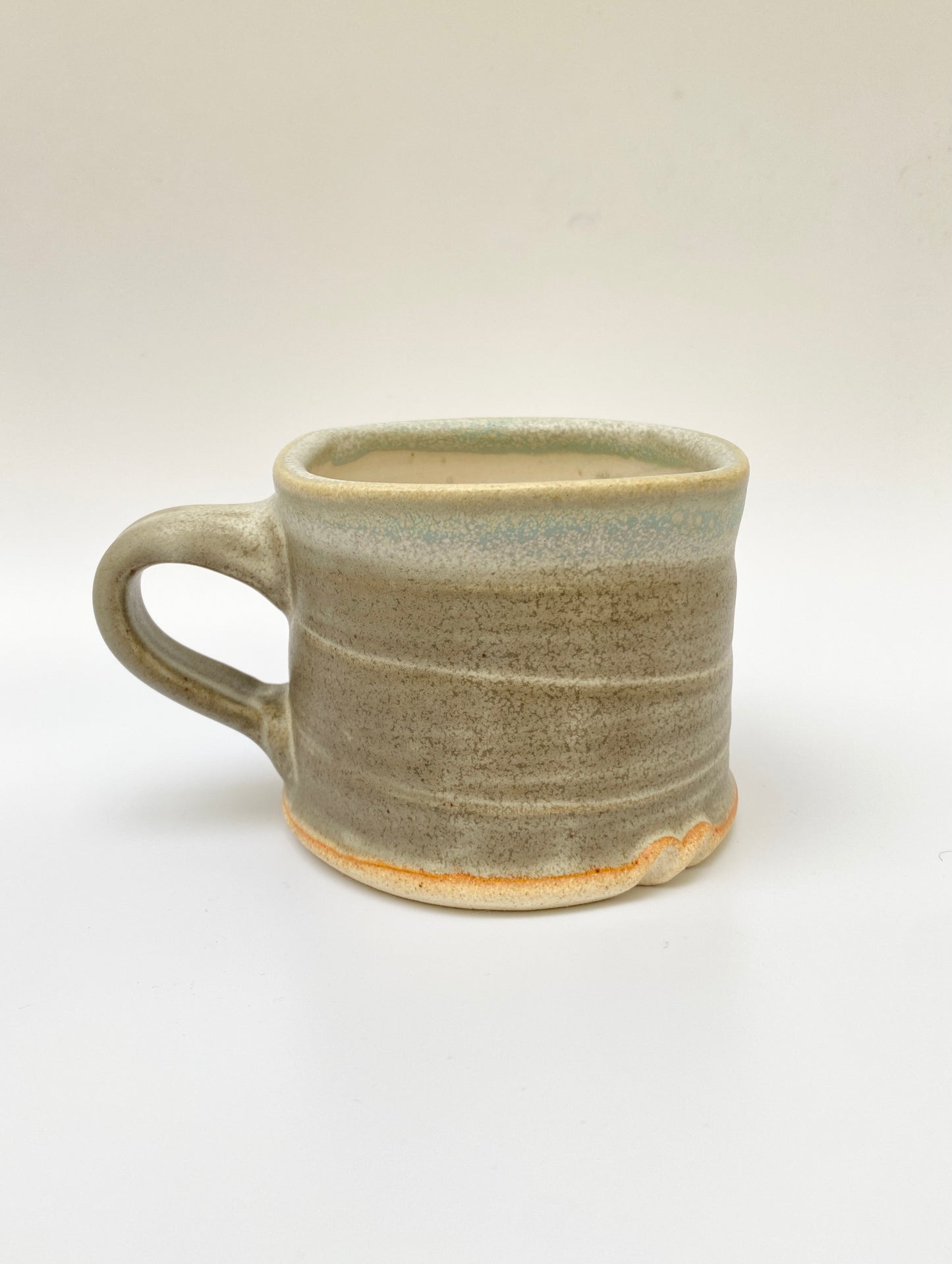 small square stoneware mug - stone gray