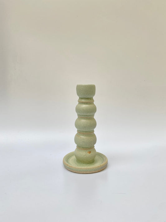 sculpted candlestick holder - pistachio