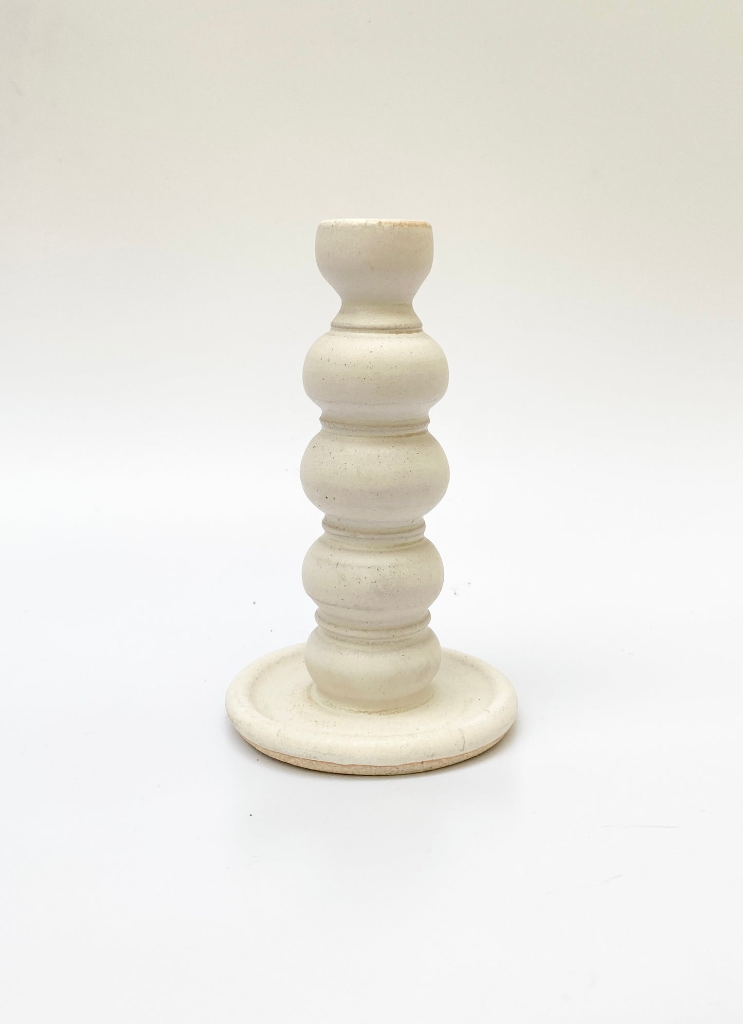 sculpted candlestick holder - matte white