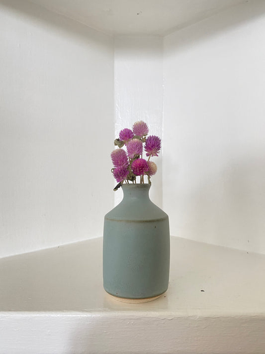 stoneware bud vase - turquoise