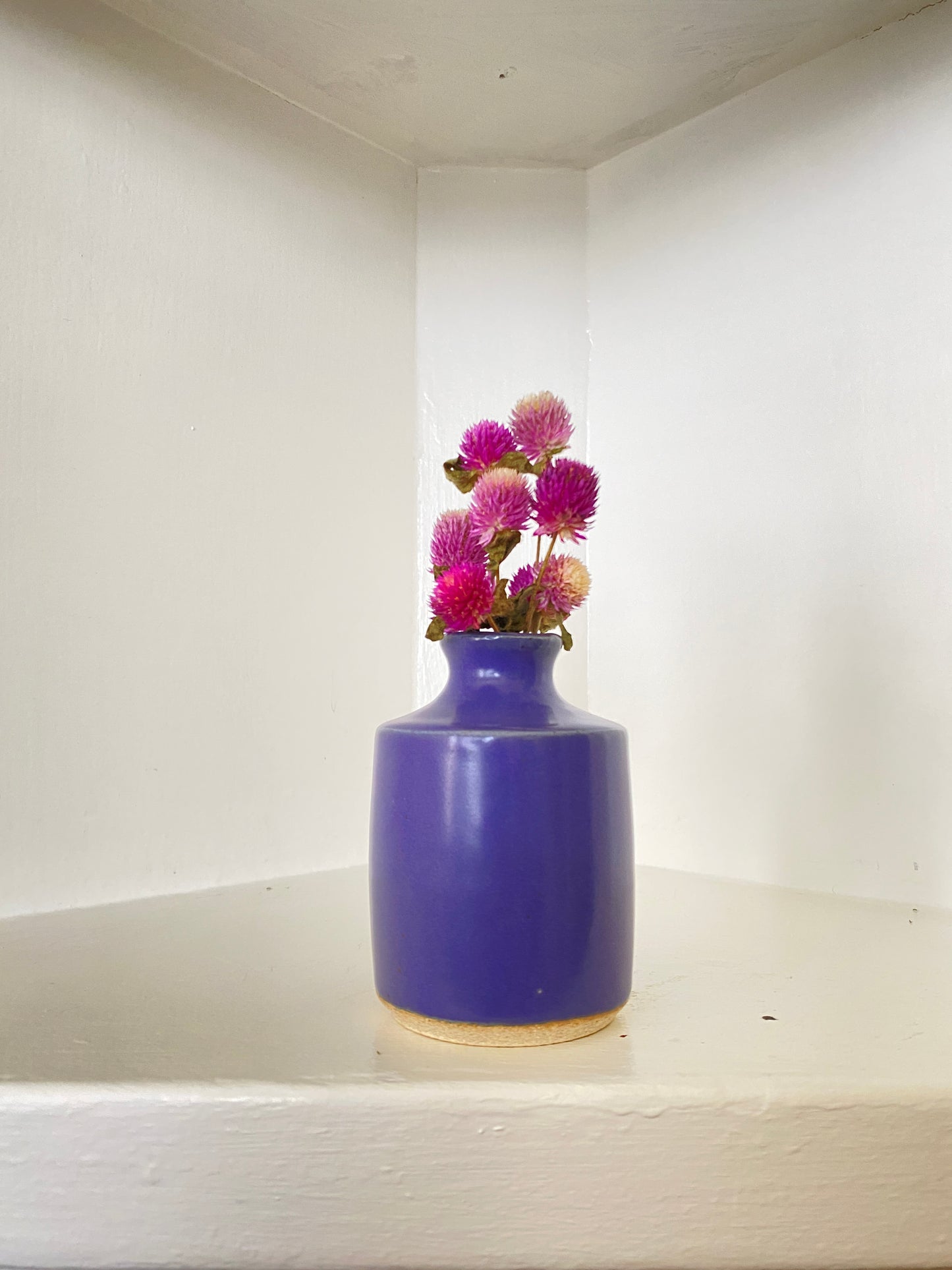 stoneware bud vase - cornflower blue