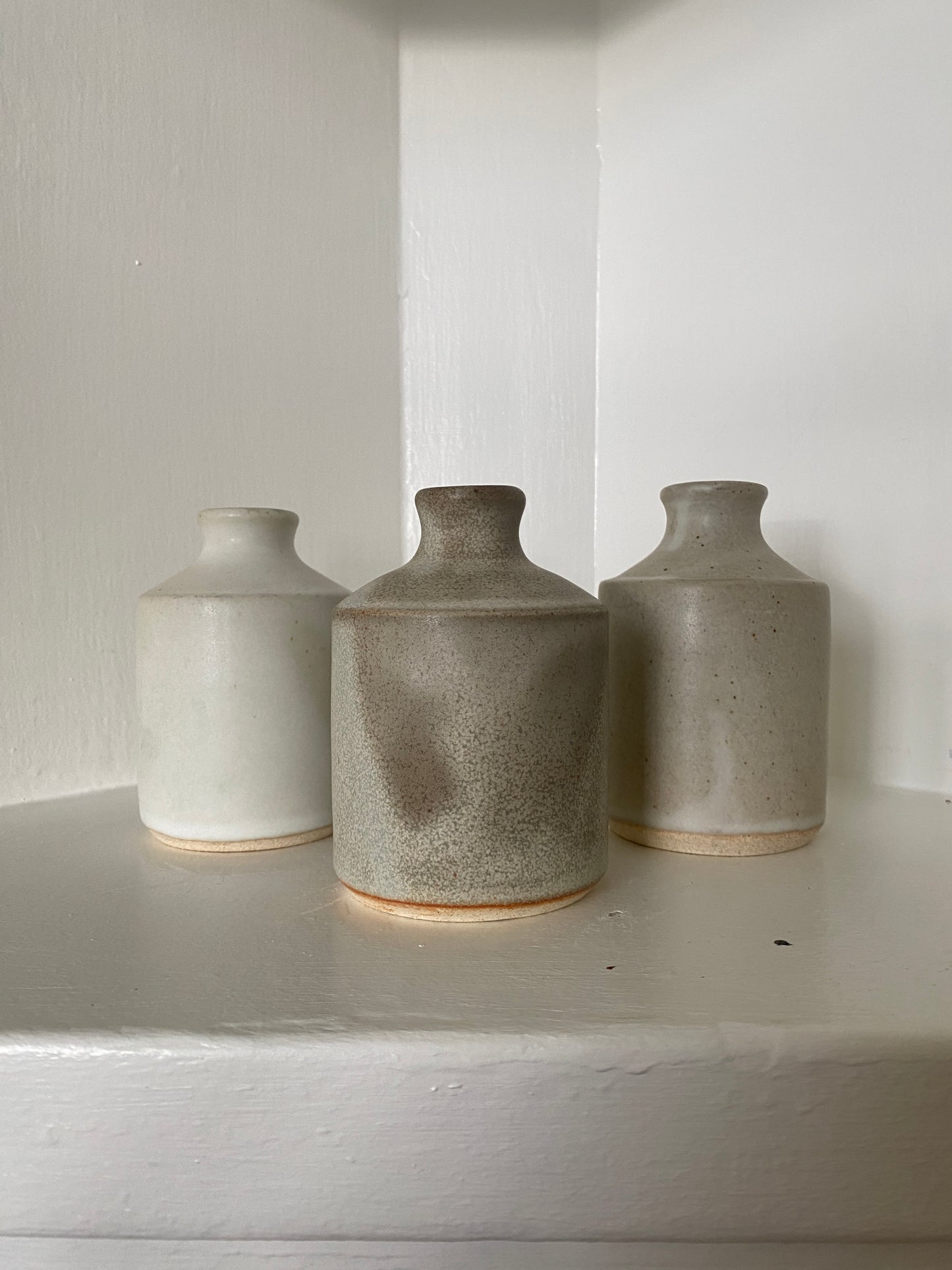 stoneware bud vase - stone gray