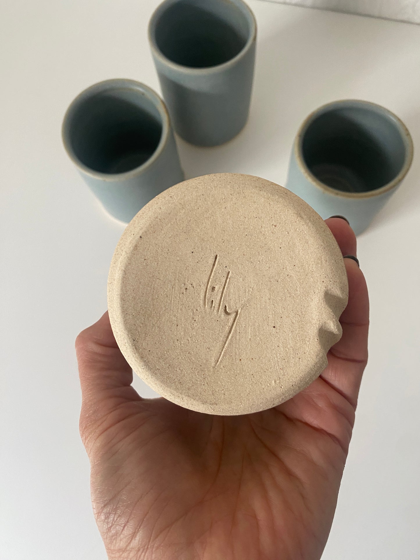 blue gray tumblers - set of 4