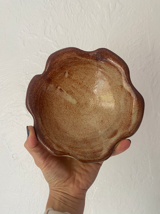 scalloped bowl - rust