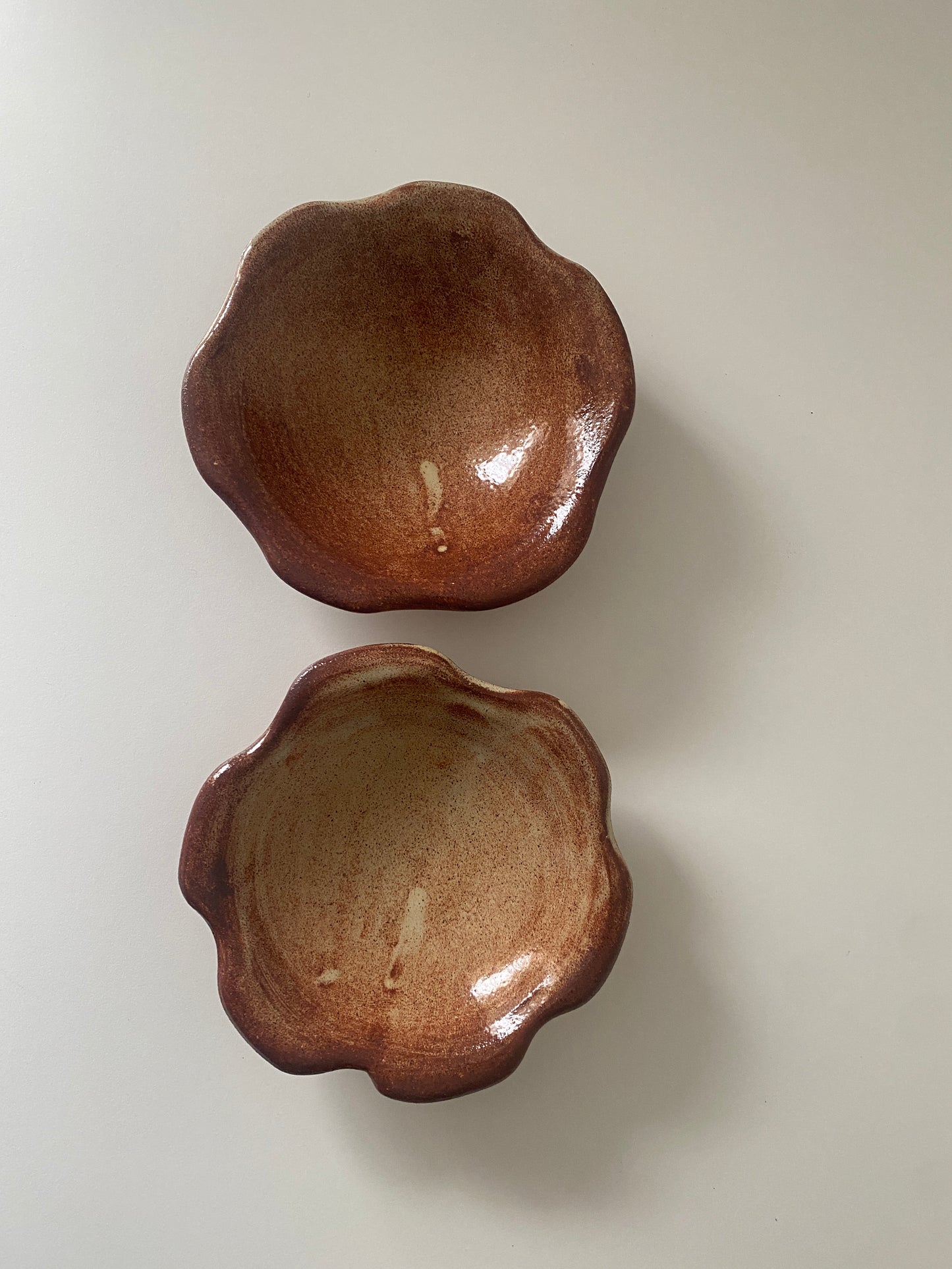 scalloped bowl - rust