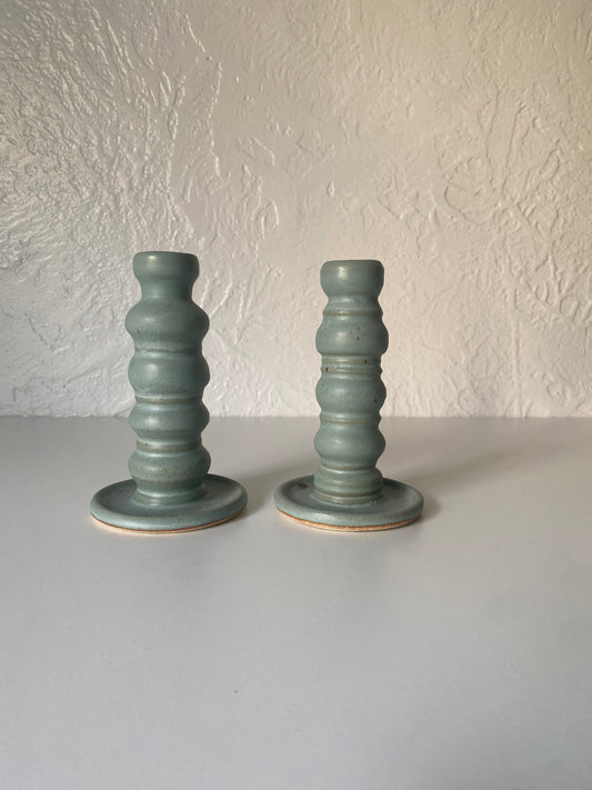 candlestick holder set - turquoise