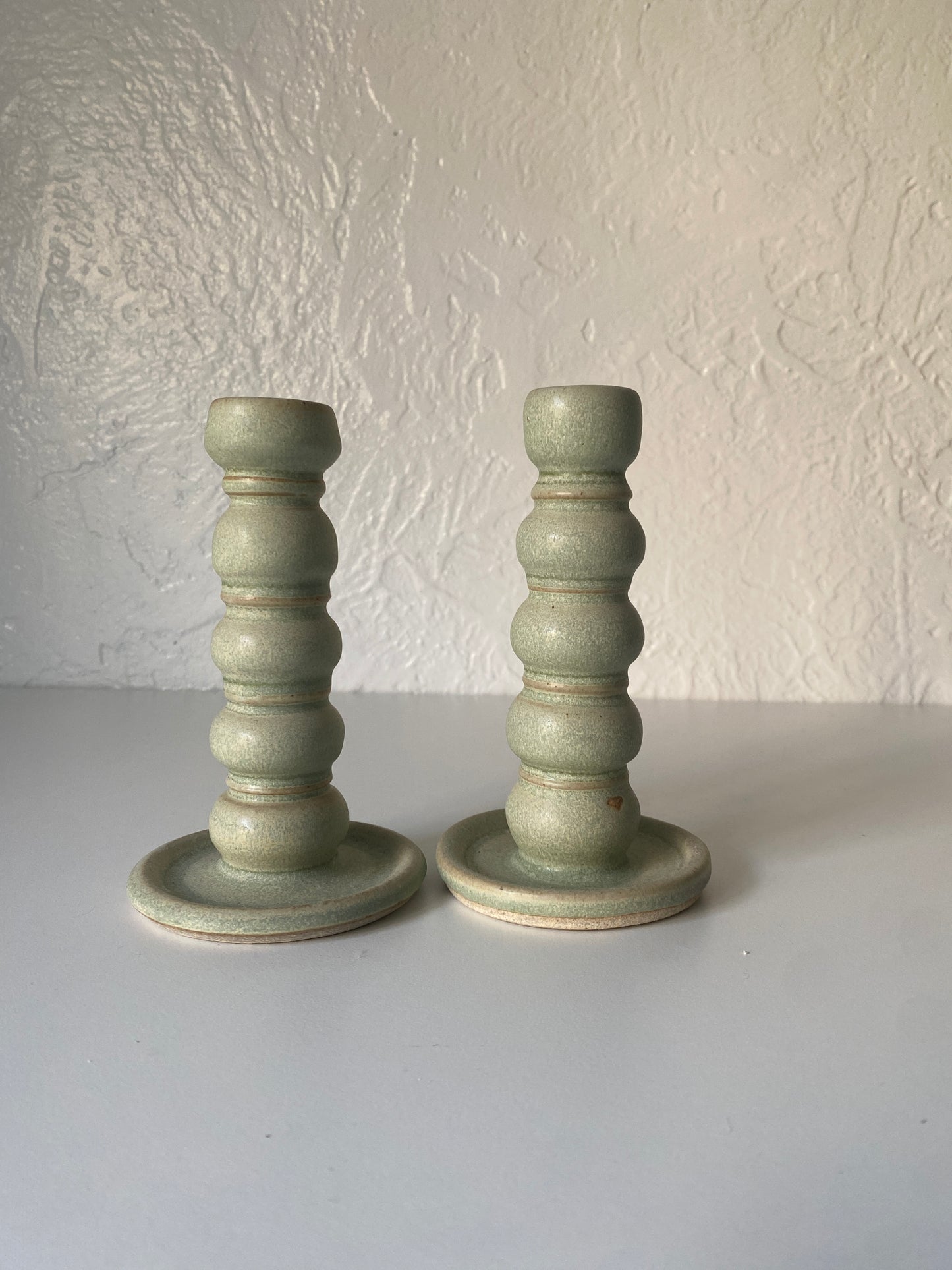 candlestick holder set - moss